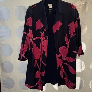 Chico’s Travelers Long Line Print Jacket